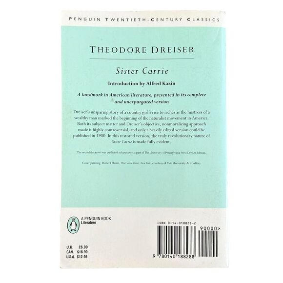 Sister Carrie Theodore Dreiser Paperback Penguin Classics Book Novel. - Picture 3 of 5